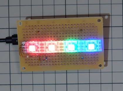 点灯例：23時56分（赤，橙，緑，青）の場合