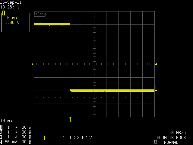 回路A、10ms/div、立ち下がりエッジ