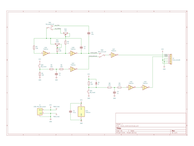 Simple Clock & Reset Board 回路図