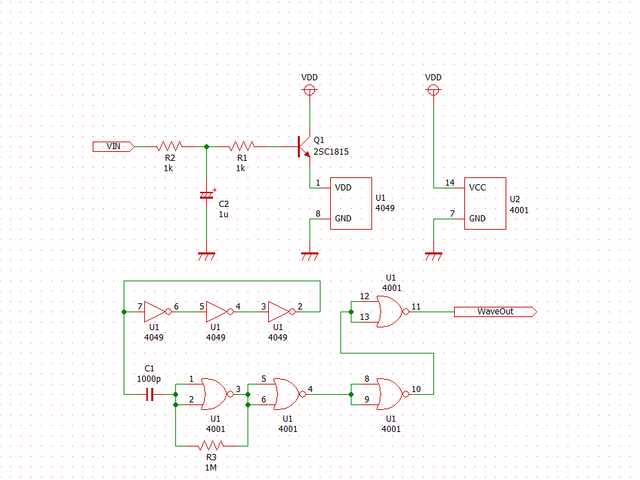 VCO特性の測定用回路図