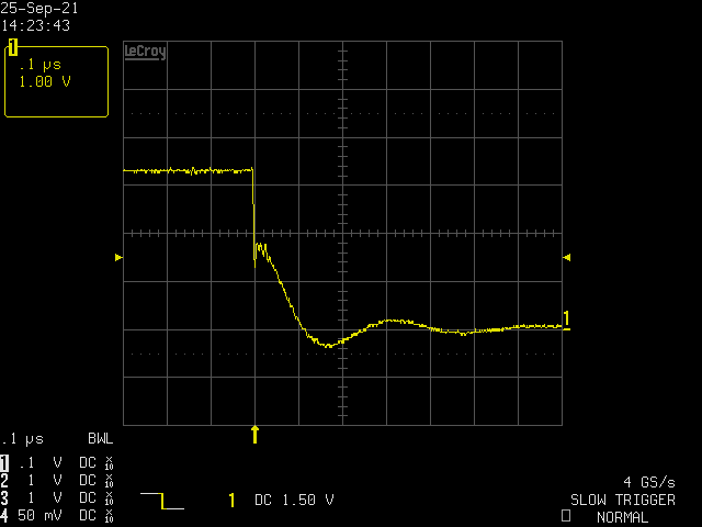 スイッチを押したときの電圧変化