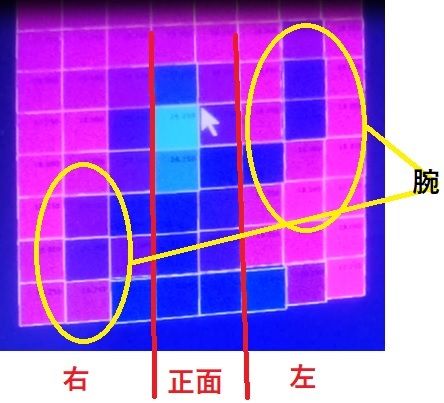 ８X８で計測される歩行姿勢の表示例