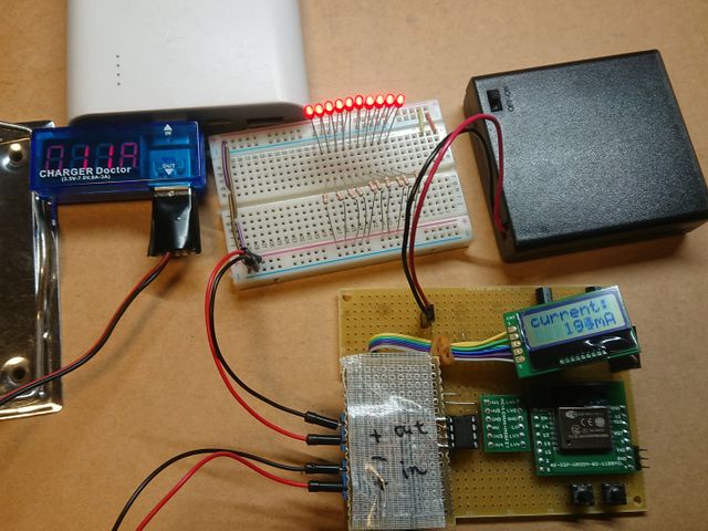 0.11Aの出力に対し、90-120mAの値を示すLCD