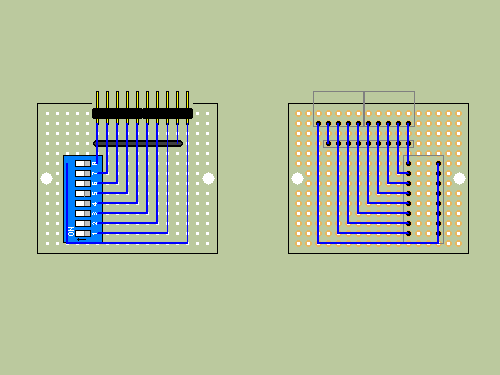 1-Byte ROM Board 配線図