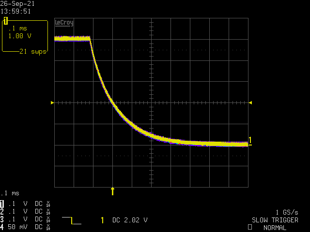 回路C、0.1ms/div、立ち下がりエッジ