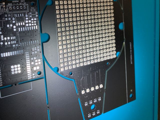 LEDマトリクス実装途中の写真