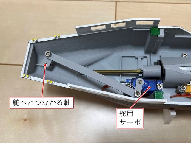 舵部のリンク構造