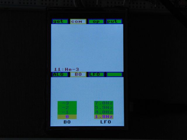 BO、LFO 選択画面