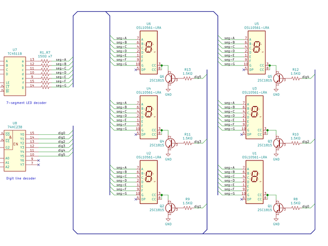7セグメントLED 表示回路
