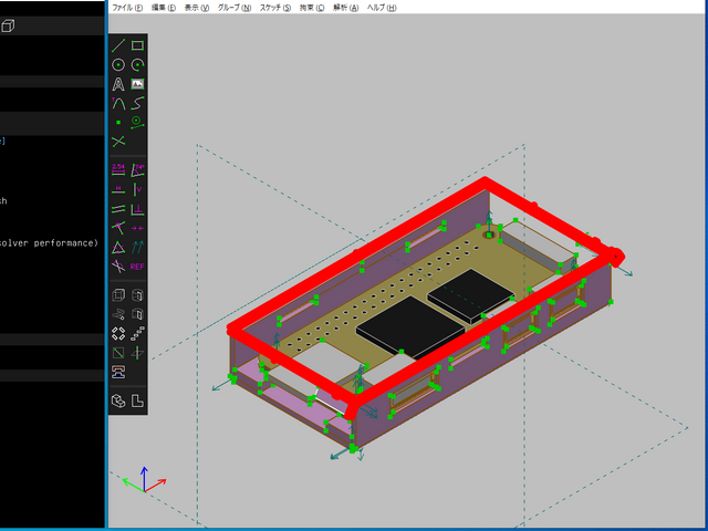 押し出しがエラーとなっている