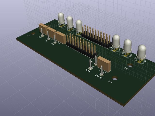 Kicadの３D画像　電源OFF時のシャント抵抗を追加