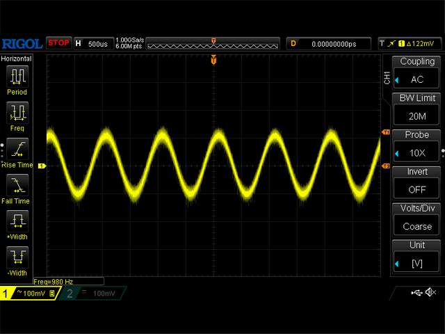 図6. テスト音源信号 1KHz