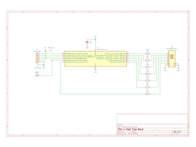 1-Digit 7seg Board 回路図