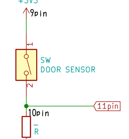Obniz-ドアセンサ(リードスイッチ)の接続回路