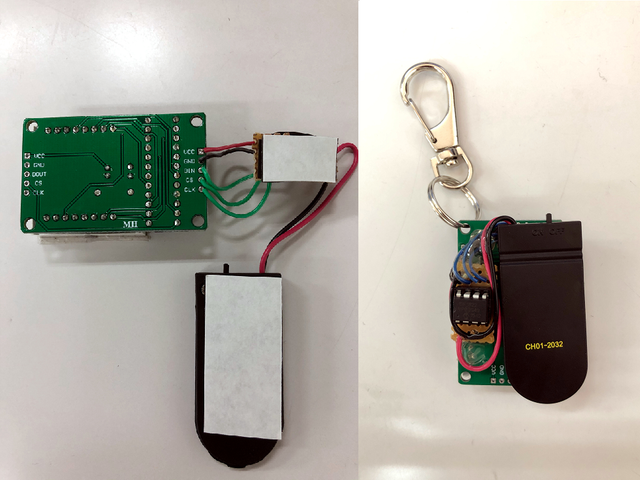  電池ケースを付けた基板