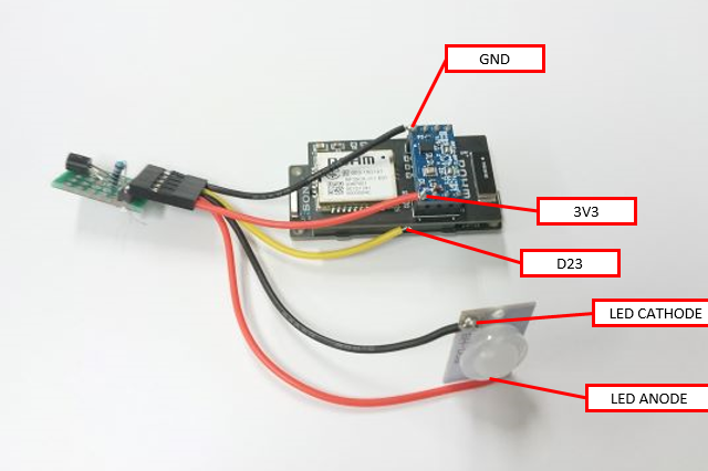 LED制御ボードとSpresenseの接続