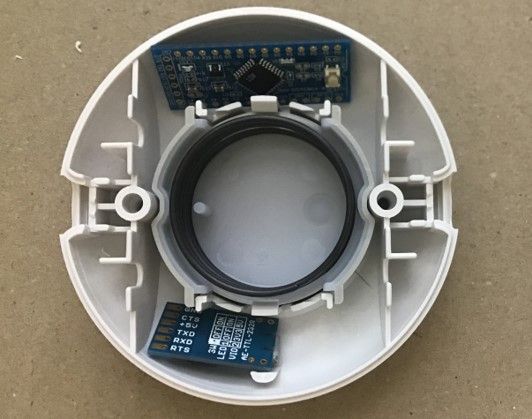 ArduinoとSerial変換モジュールの仮配置