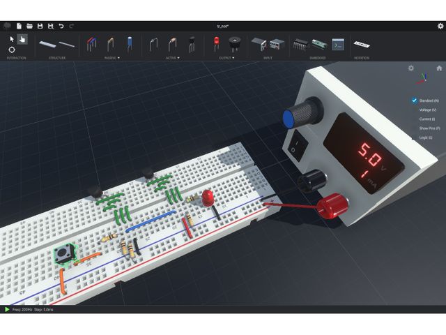 CRUMB Circuit Simulator 接続を修正してHIGHを入力