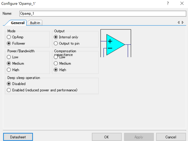 オペアンプのConfigure