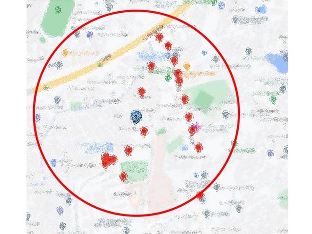 見守り１ｋｍ圏内でのGPS即位値のLoRa受信状況