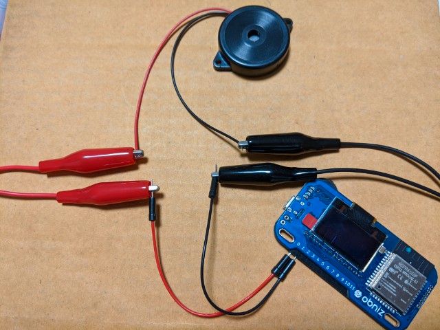 圧電スピーカーとobnizの接続