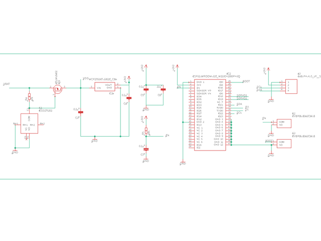 ESP32の基板の主要部分の回路図
