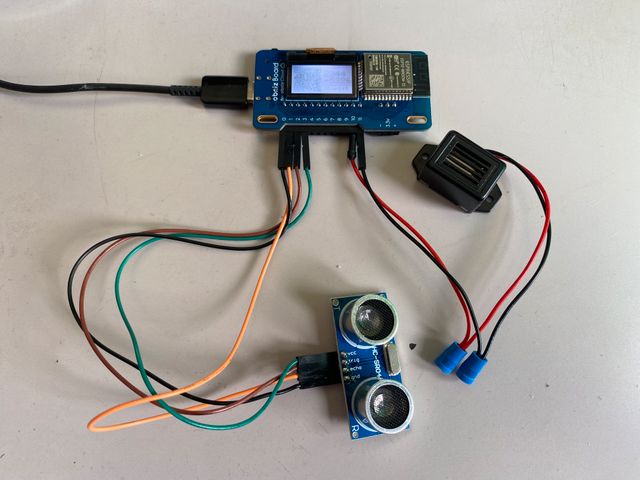obnizに距離センサーとブザーを取り付ける