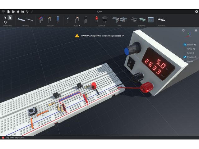 CRUMB Circuit Simulator で Show Pins を有効化