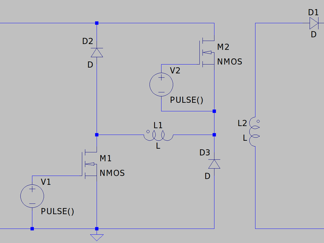 2スイッチフライバックコンバータ