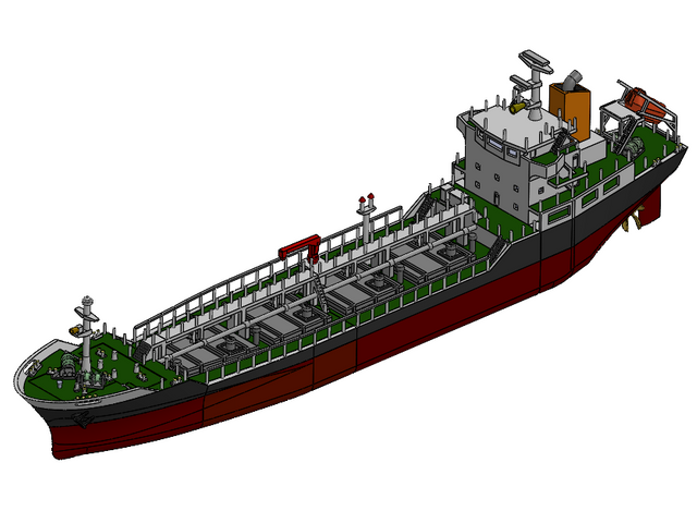 設計した船体の3DCAD図